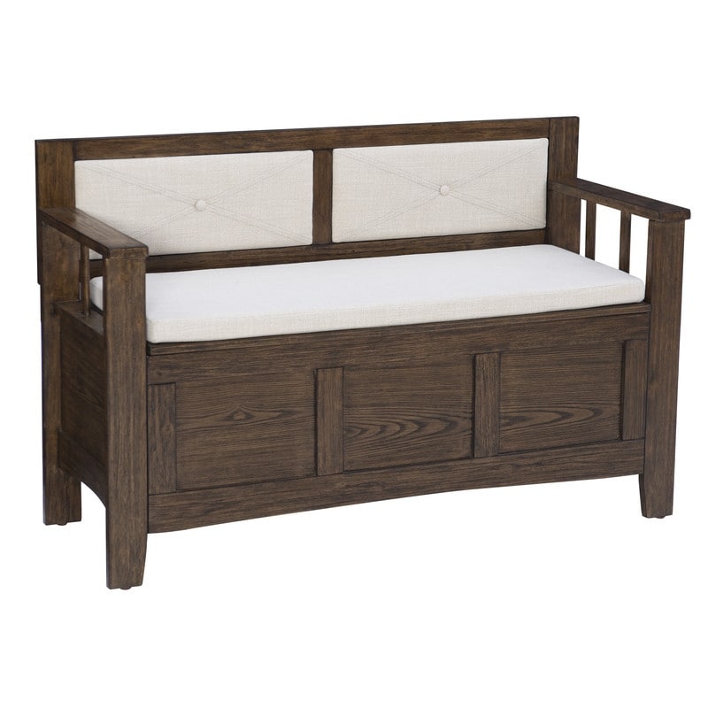 Panca d'ingresso con contenitore ribaltabile in legno Dahlia