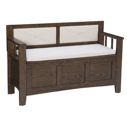 Panca d'ingresso con contenitore ribaltabile in legno Dahlia