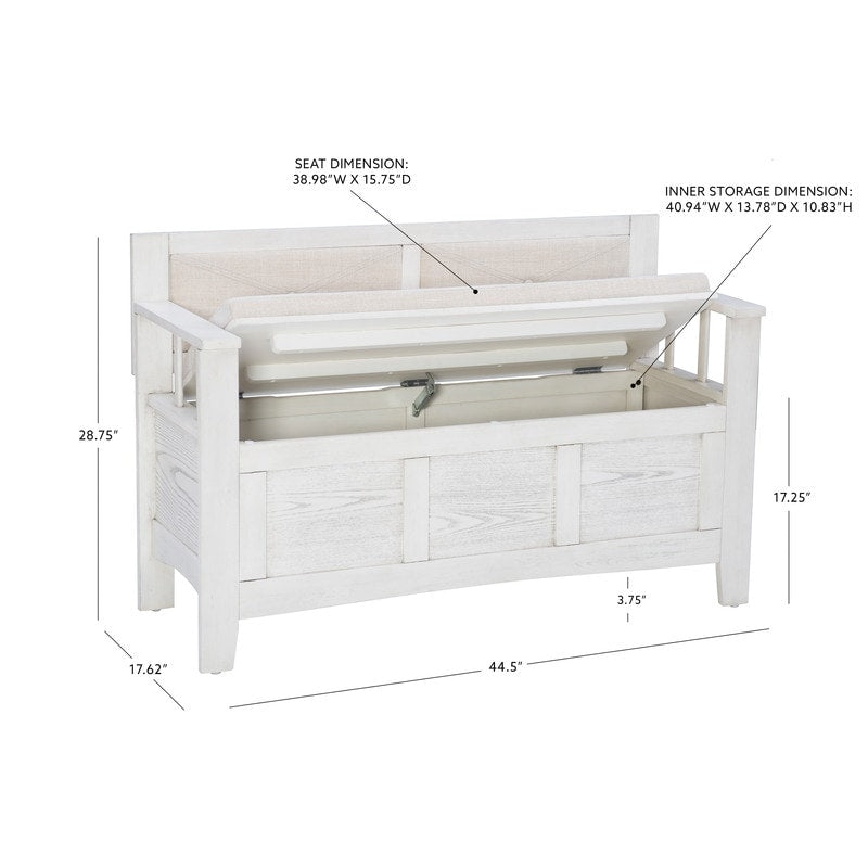 Panca d'ingresso con contenitore ribaltabile in legno Dahlia