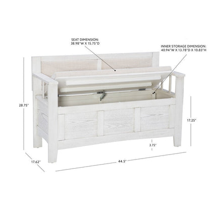 Panca d'ingresso con contenitore ribaltabile in legno Dahlia