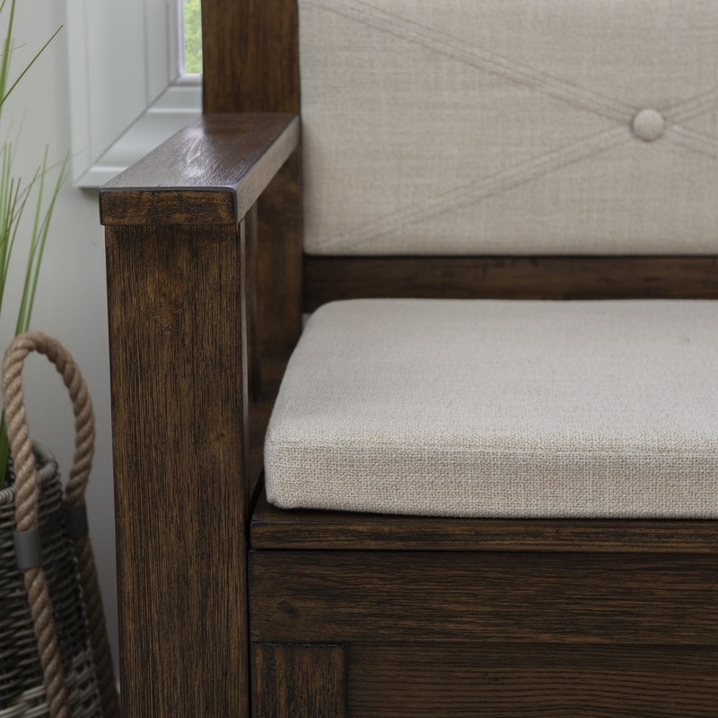 Panca d'ingresso con contenitore ribaltabile in legno Dahlia