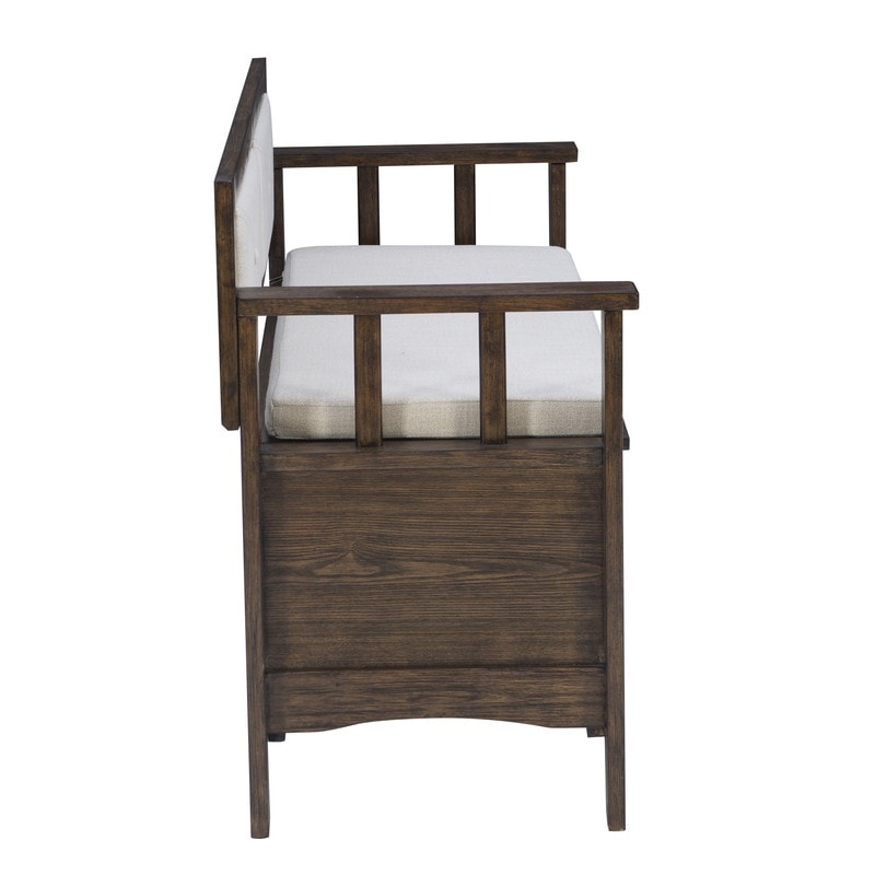 Panca d'ingresso con contenitore ribaltabile in legno Dahlia