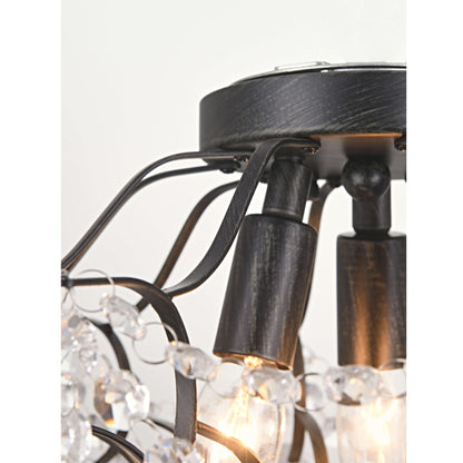 Dalia Elegante lampada da soffitto a 3 luci in cristallo per interni