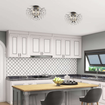 Dalia Elegante lampada da soffitto a 3 luci in cristallo per interni