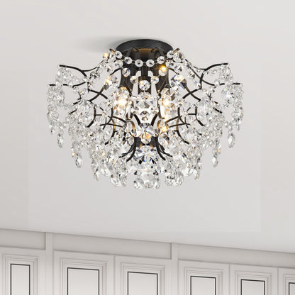 Dalia Elegante lampada da soffitto a 3 luci in cristallo per interni