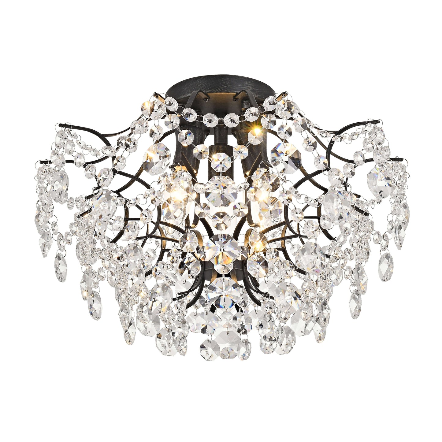 Dalia Elegante lampada da soffitto a 3 luci in cristallo per interni