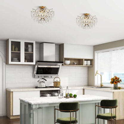 Dalia Elegante lampada da soffitto a 3 luci in cristallo per interni