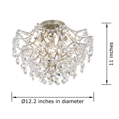 Dalia Elegante lampada da soffitto a 3 luci in cristallo per interni