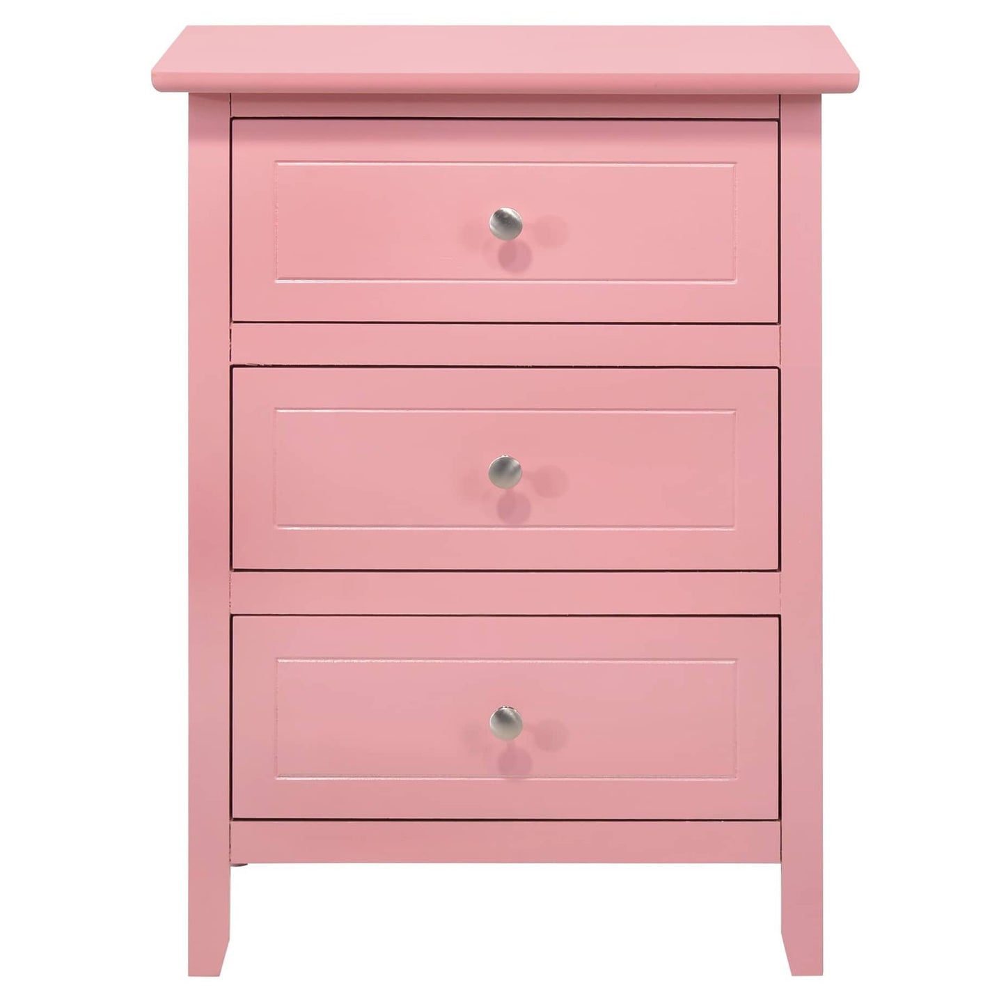 Comodino in legno di transizione a 3 cassetti Daniel