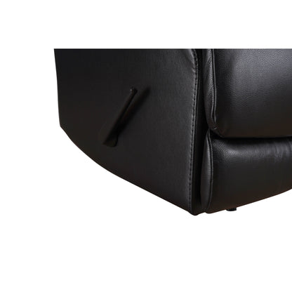 Poltrona reclinabile manuale con poggiapiedi estensibile in vera pelle Davin Top-Flow