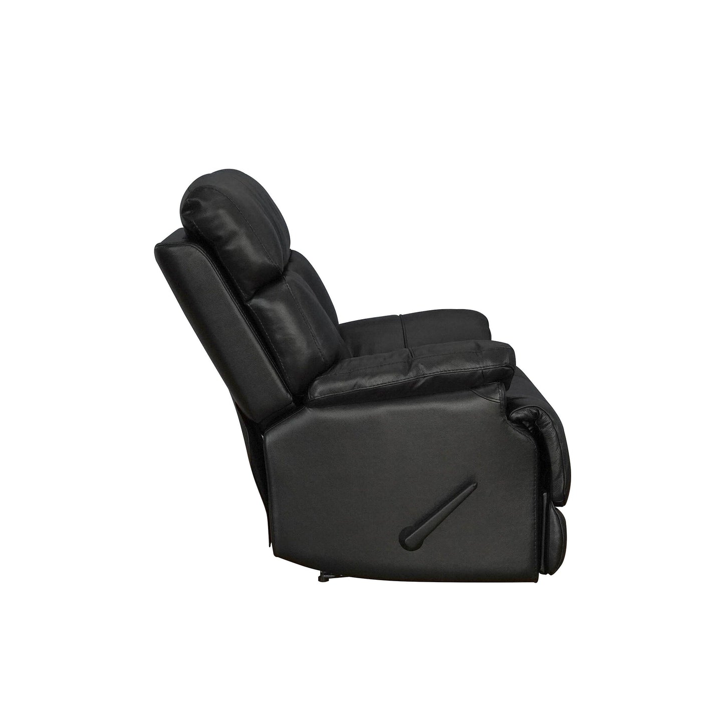 Poltrona reclinabile manuale con poggiapiedi estensibile in vera pelle Davin Top-Flow
