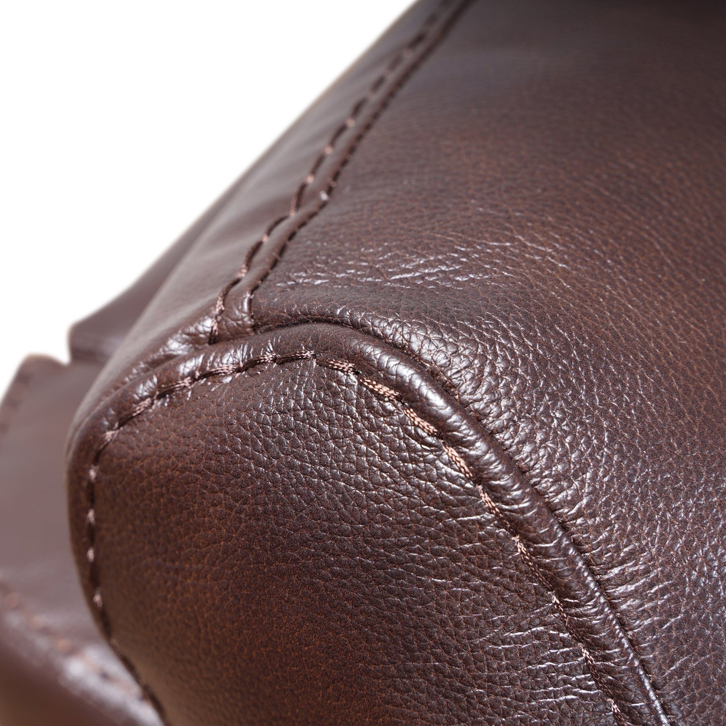 Poltrona reclinabile manuale con poggiapiedi estensibile in vera pelle Davin Top-Flow