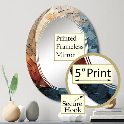 Specchio da parete moderno astratto a spirale collage Designart