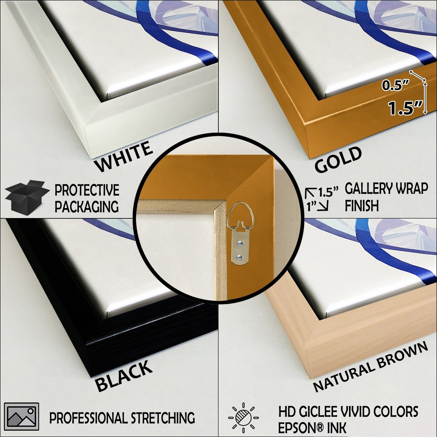 Designart Coast Blue Sea Waves Acquerello Moderno Stile Fattoria Tela Con Cornice