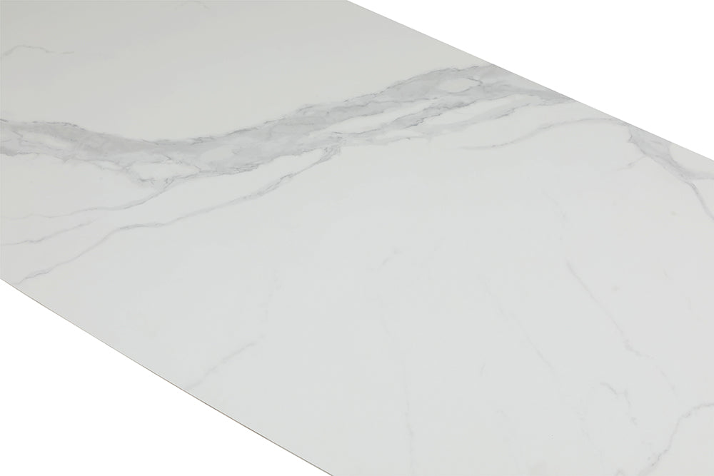 Tavolo da pranzo Elegance - piano in ceramica bianca