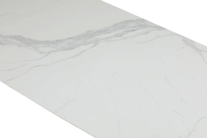 Tavolo da pranzo Elegance - piano in ceramica bianca