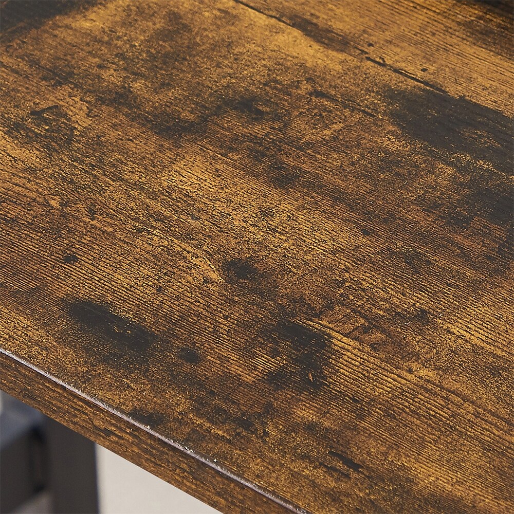 Set tavolo da pranzo, set tavolo da bar in legno, tavolo da cucina con 2 panche - 3 pezzi