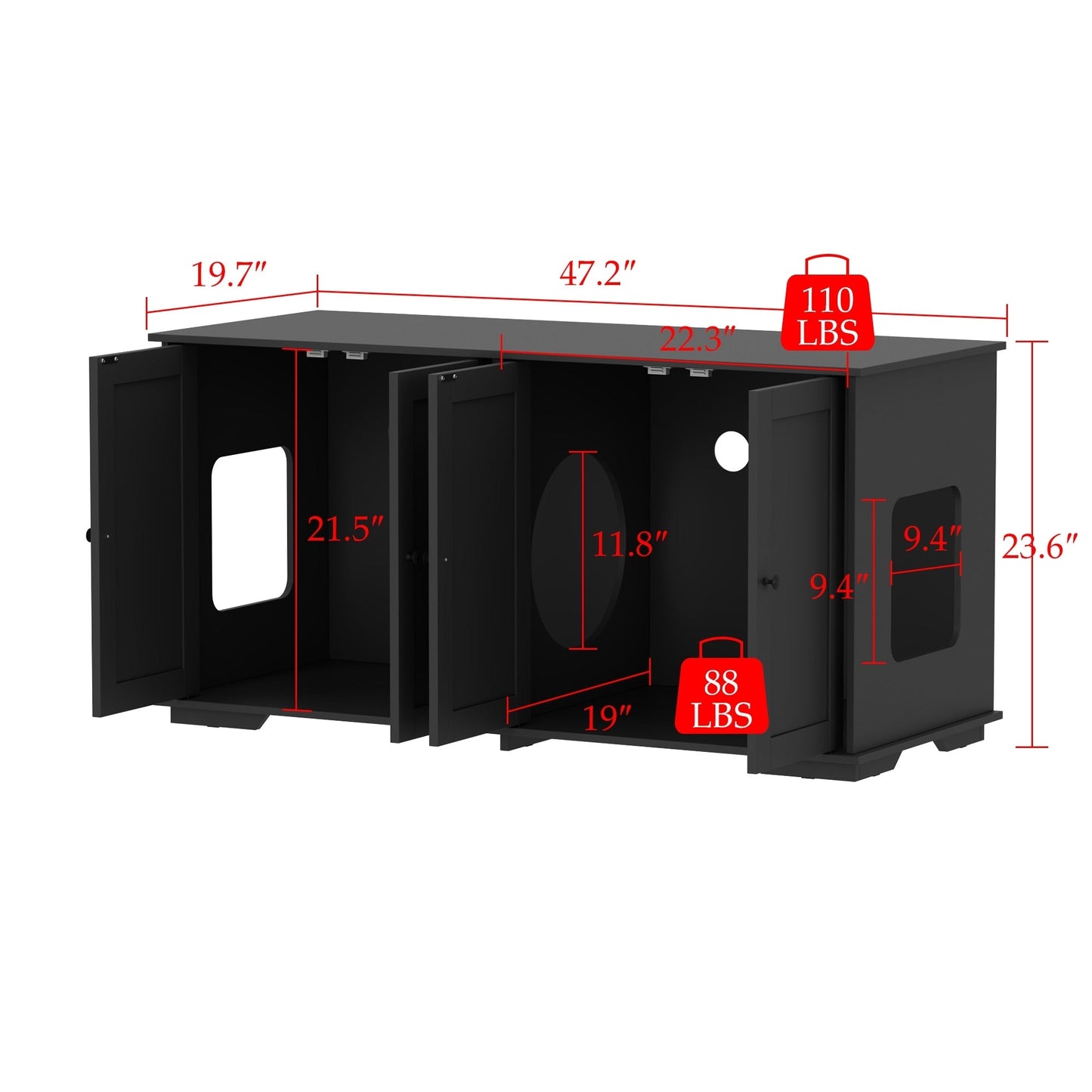 Mobiletto per nascondere la lettiera per gatti, per il bagno e la privacy degli animali domestici