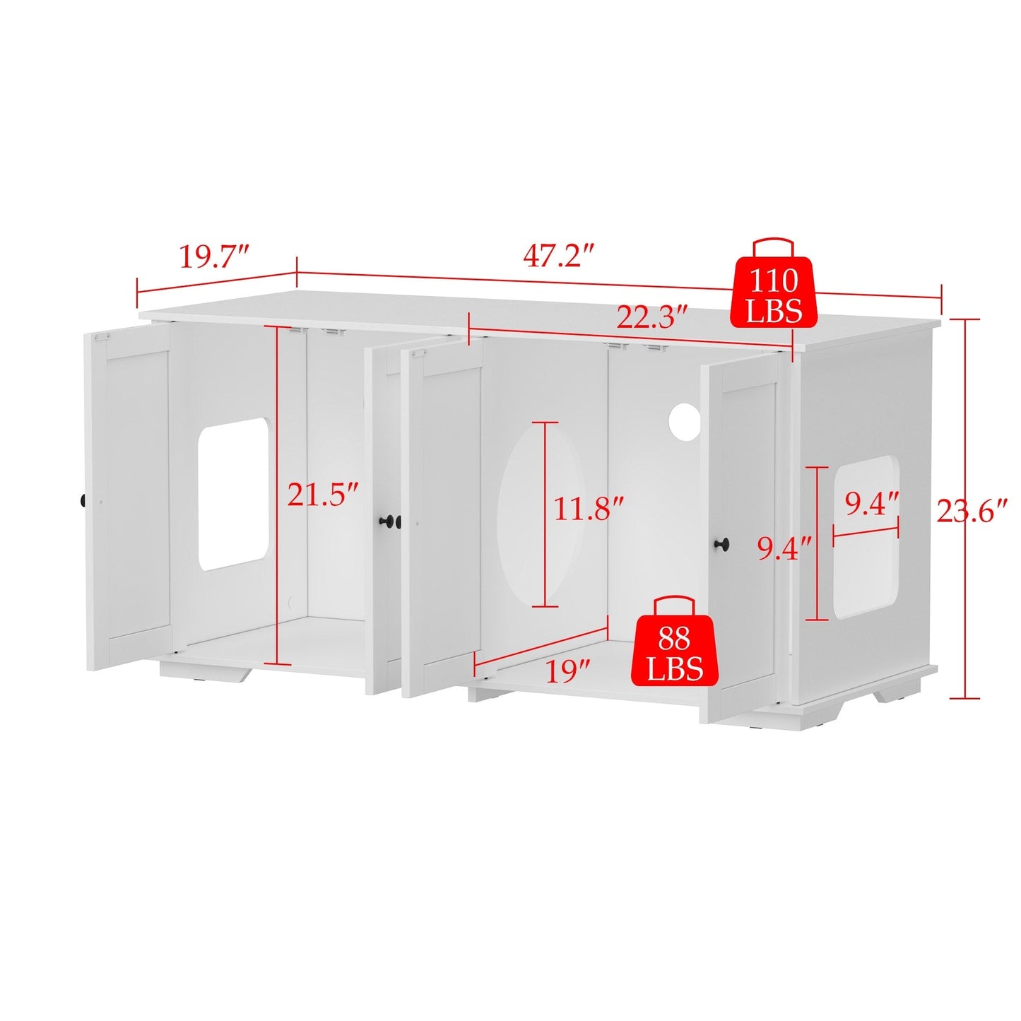 Mobiletto per nascondere la lettiera per gatti, per il bagno e la privacy degli animali domestici
