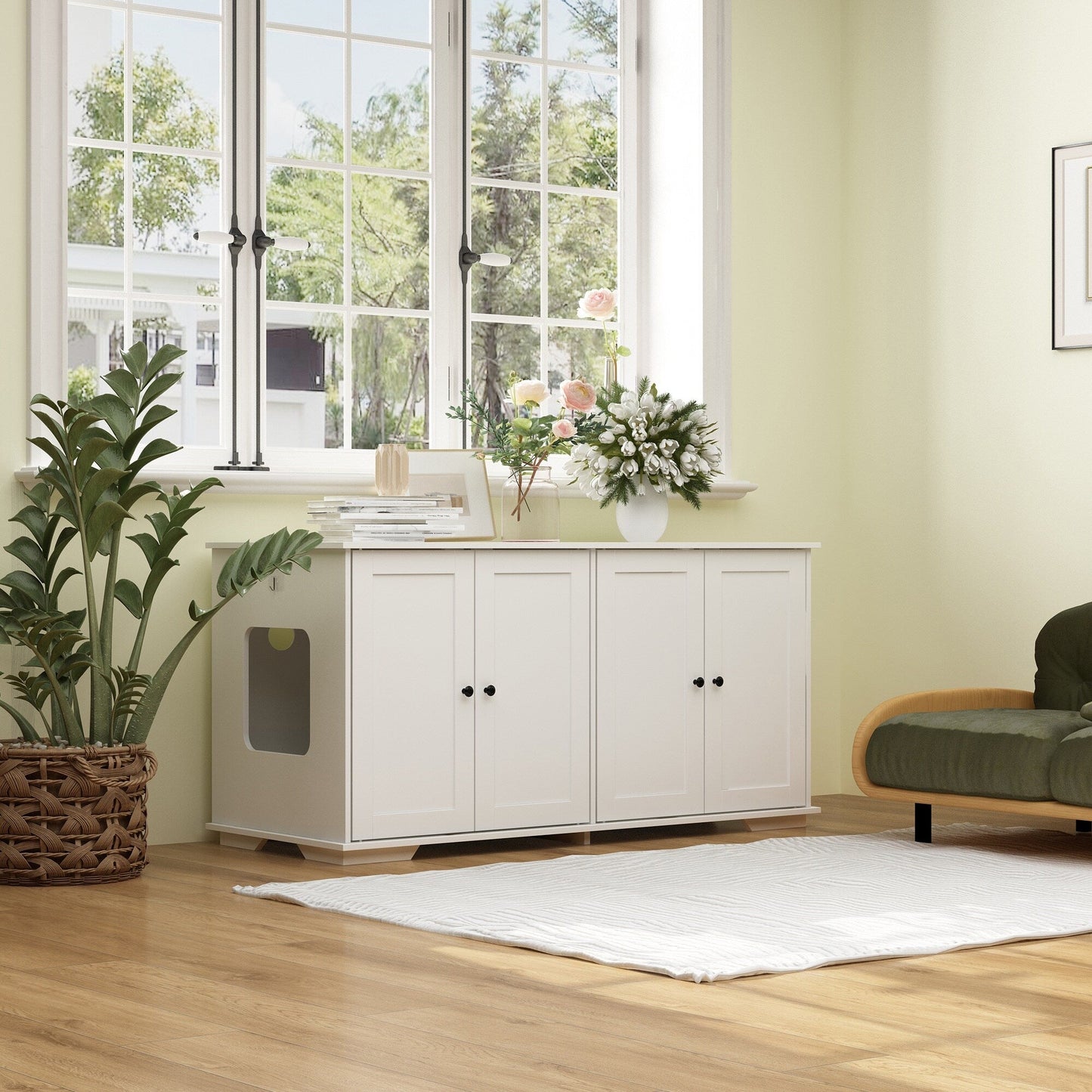 Mobiletto per nascondere la lettiera per gatti, per il bagno e la privacy degli animali domestici