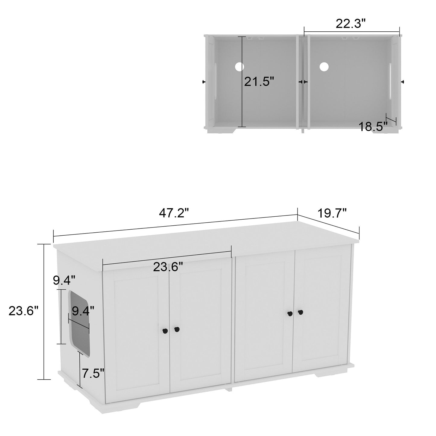 Mobiletto per nascondere la lettiera per gatti, per il bagno e la privacy degli animali domestici