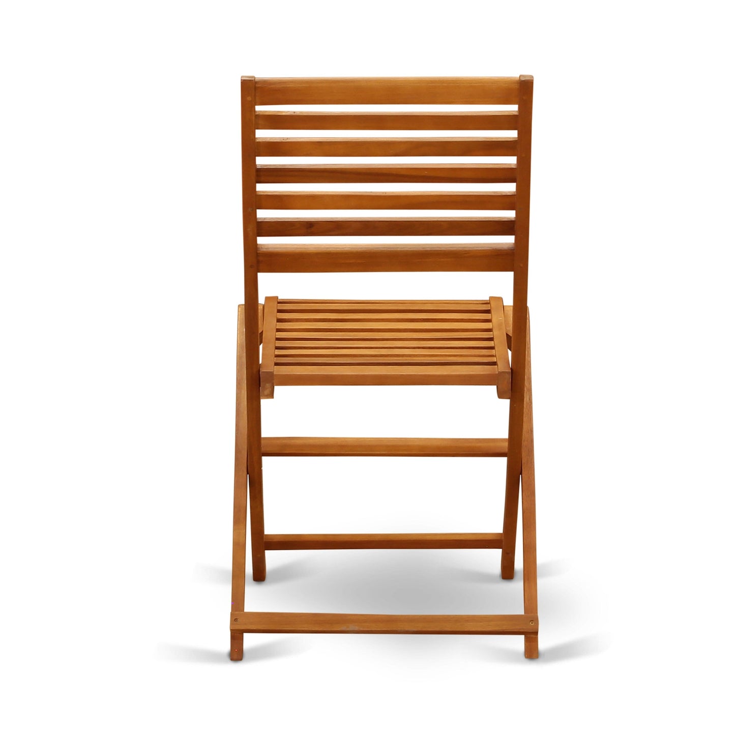 Il set da bistrot per conversazione all'aperto East West Furniture contiene un tavolino da caffè rotondo in legno e 2 sedie laterali pieghevoli, olio naturale