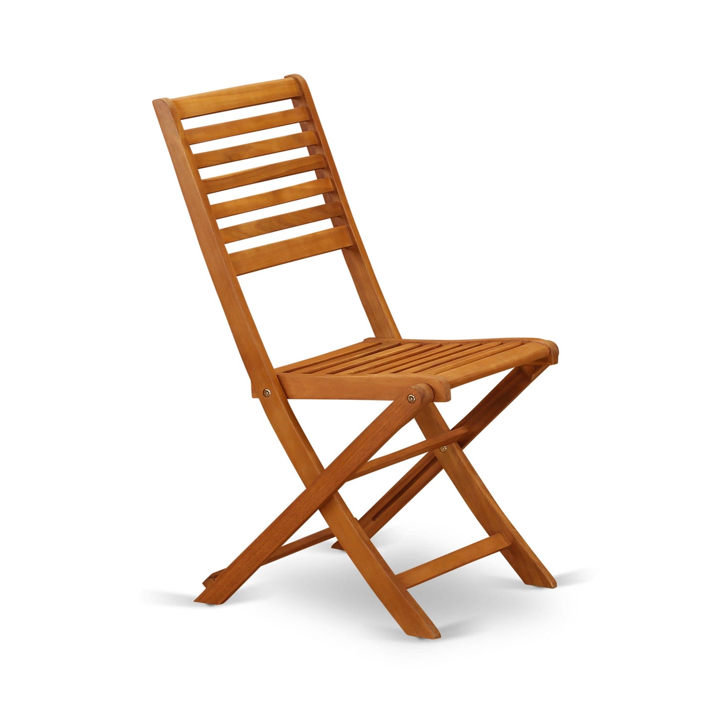 Il set da bistrot per conversazione all'aperto East West Furniture contiene un tavolino da caffè rotondo in legno e 2 sedie laterali pieghevoli, olio naturale