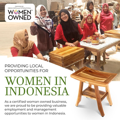 EcoDecors, panca, sgabello da doccia, sedile da doccia, sedia da doccia per doccia interna, panca piccola, panca da doccia in teak, poggiapiedi da doccia