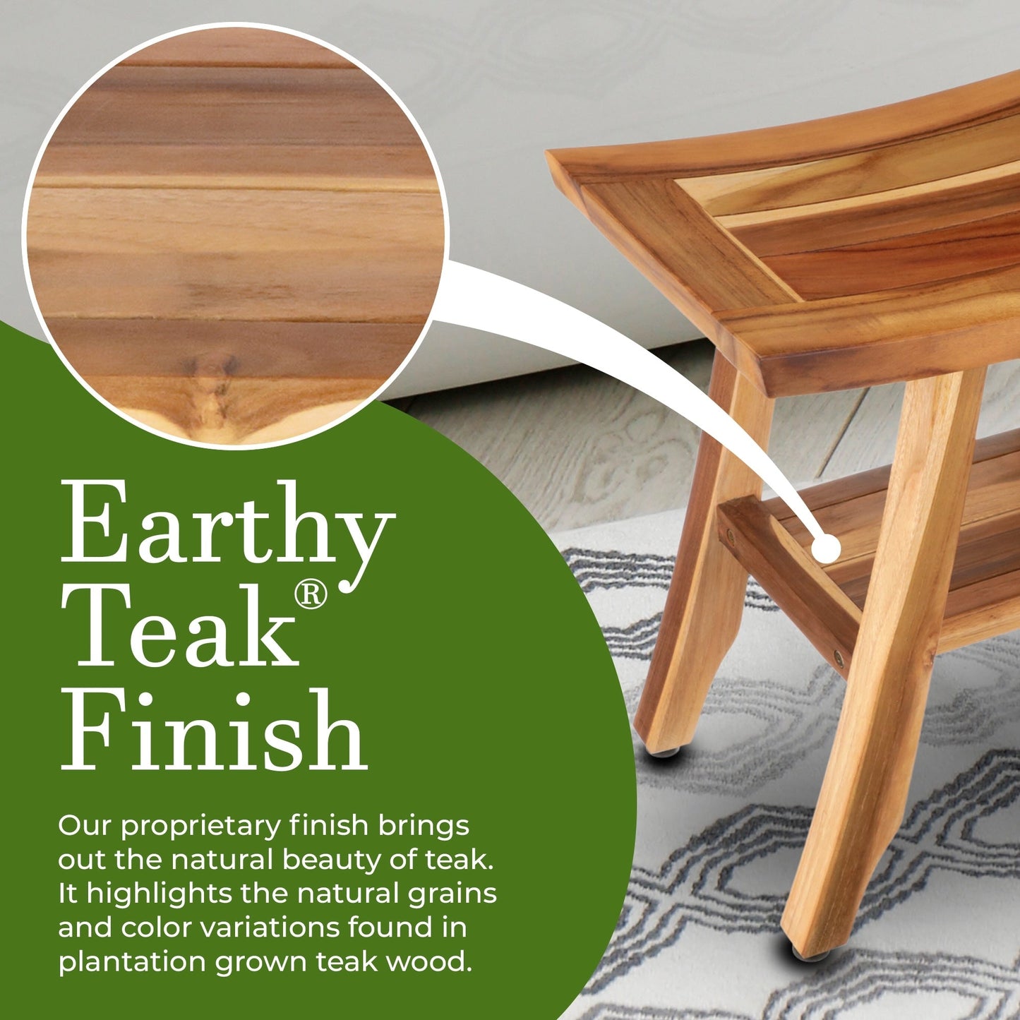 EcoDecors, panca, sgabello da doccia, sedile da doccia, sedia da doccia per doccia interna, panca piccola, panca da doccia in teak, poggiapiedi da doccia