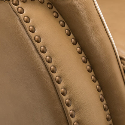 Poltrona reclinabile elettrica in vera pelle Eduardo con porta USB, set da 2