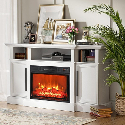 Inserto per camino elettrico con riscaldamento regolabile, luminosità, timer e protezione da surriscaldamento, 1400 W, certificato CSA