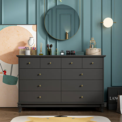 Cassettiera doppia a 10 cassetti per camera da letto, cassettiera bianca, ampia capacità di archiviazione