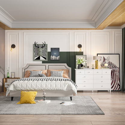 Cassettiera doppia a 10 cassetti per camera da letto, cassettiera bianca, ampia capacità di archiviazione