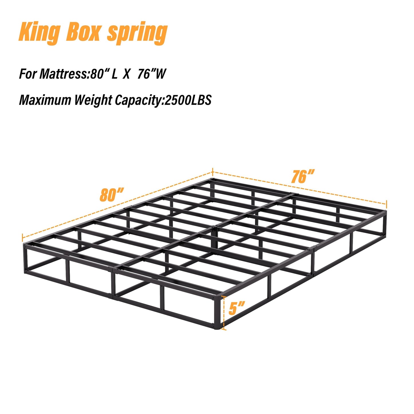 Molla in metallo a basso profilo da 5 pollici, struttura robusta con copertura grigia