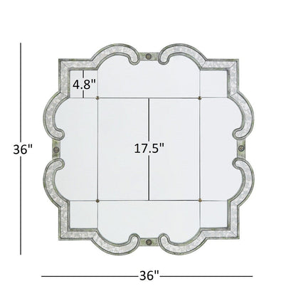 Specchio da parete Fantina con pannelli in argento antico di iNSPIRE Q Classic