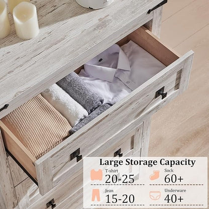 Cassettiera alta in legno da 48 cassetti, stile fattoria, per camera da letto