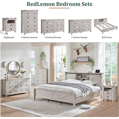 Cassettiera alta in legno da 48 cassetti, stile fattoria, per camera da letto