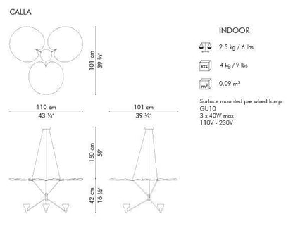 LAMPADA A SOSPENSIONE FOGLIA, CALLA