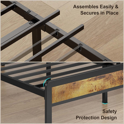 Letto matrimoniale/matrimoniale/queen size/king size con struttura in metallo e testiera imbottita con contenitore
