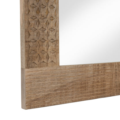 Specchio da parete in legno massello naturale rustico Carina di Furniture of America