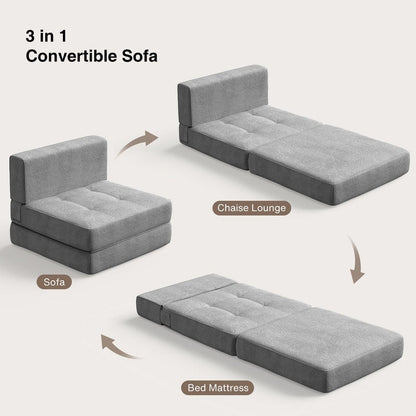 Poltrona trasformabile 3 in 1, sedia pieghevole, letto pieghevole
