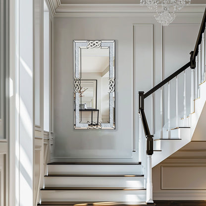 Specchio da parete con motivo a diamante Glam Crystal Accent