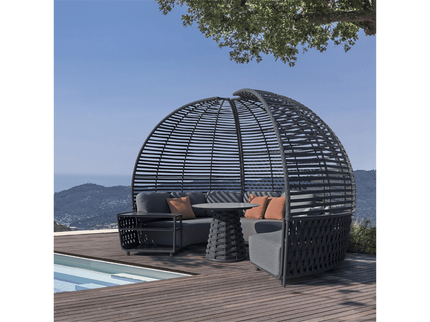 Tavolo da pranzo rotondo Ayla in grigio scuro