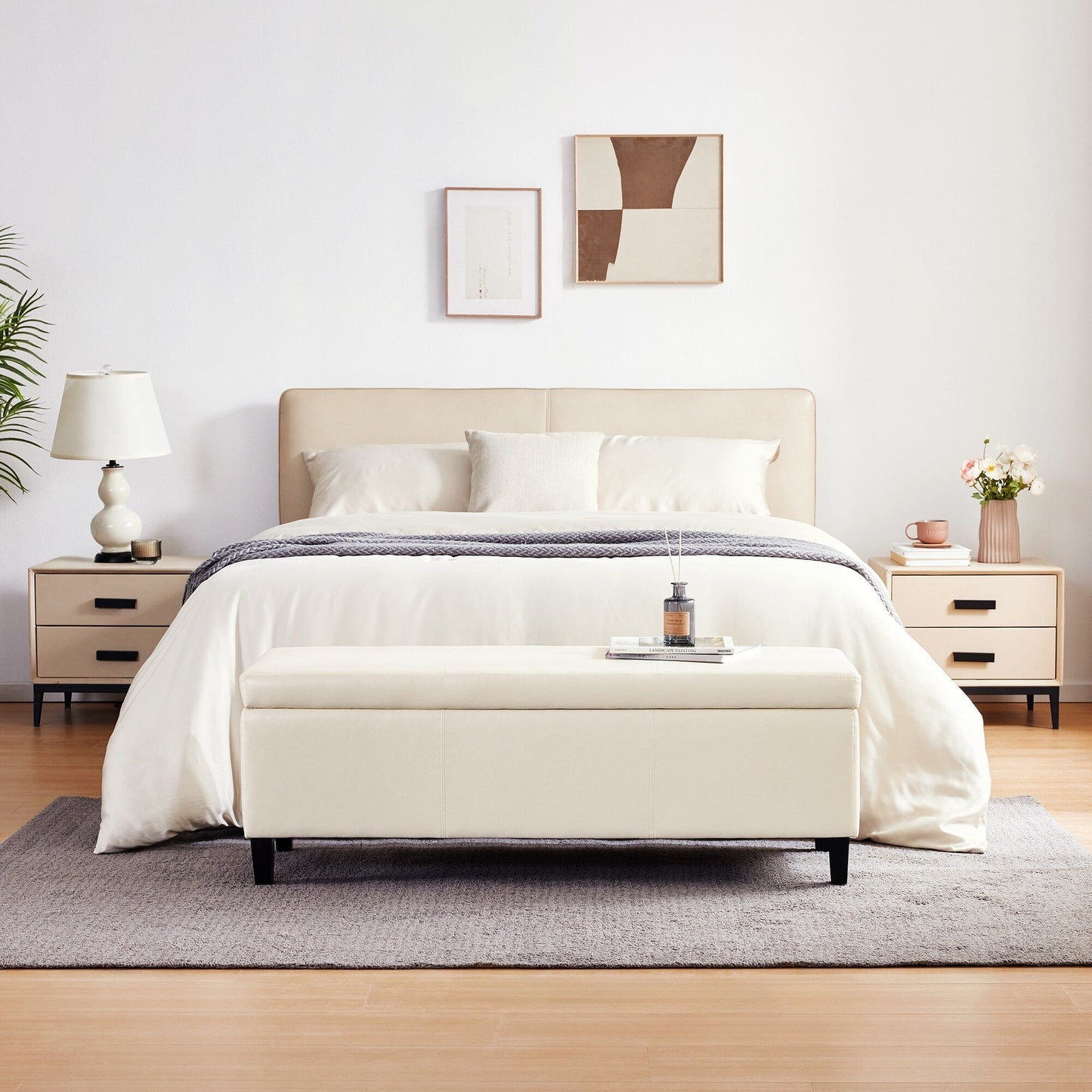 Pouf contenitore rettangolare imbottito 50,3 x 17,50 x 18 in similpelle