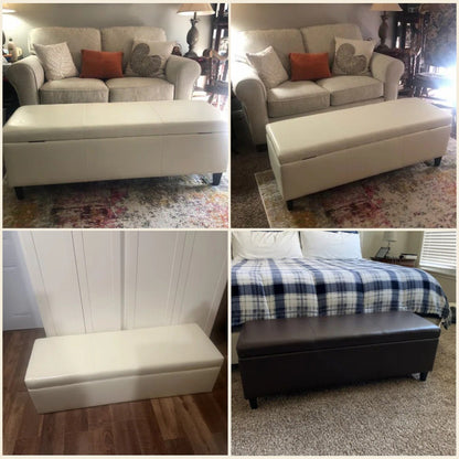 Pouf contenitore rettangolare imbottito 50,3 x 17,50 x 18 in similpelle