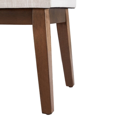 Panca da ingresso imbottita in tessuto, panca da camera da letto per la parte inferiore del letto beige, in legno massello da 44 pollici