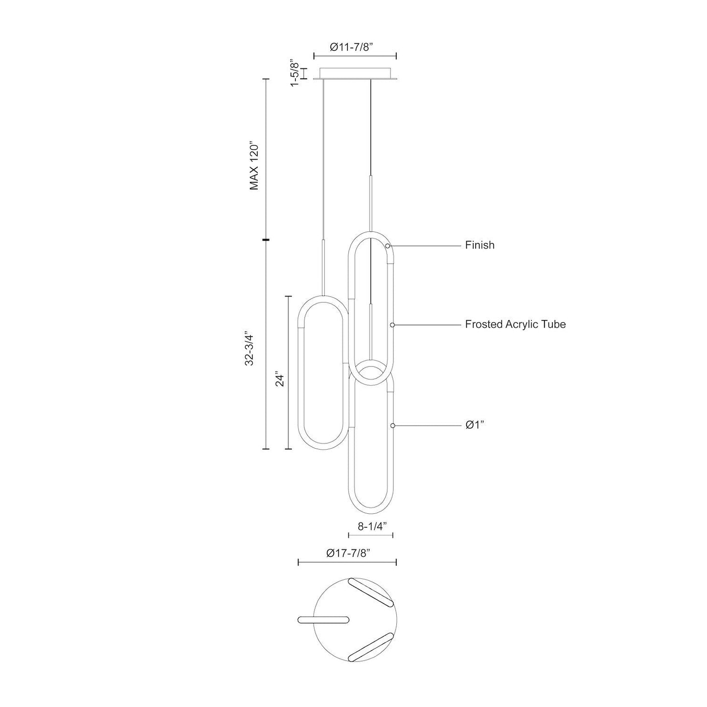 Lampada a sospensione Hera a 3 luci