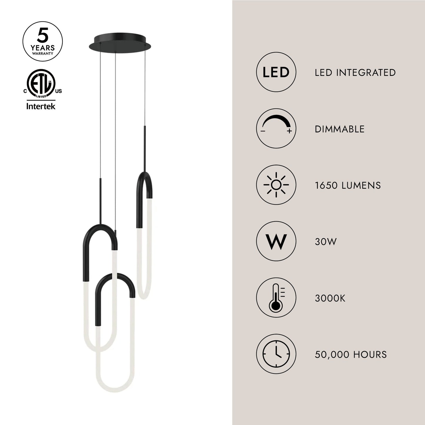 Lampada a sospensione Hera a 3 luci