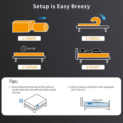 Materasso traspirante rinfrescante SweDrea Plush Hybrid Memory Foam da 8/12 pollici con CertiPUR-US, SGS e OEKO-TEX