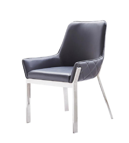 Sedia da pranzo Venice in grigio scuro (set da 2)